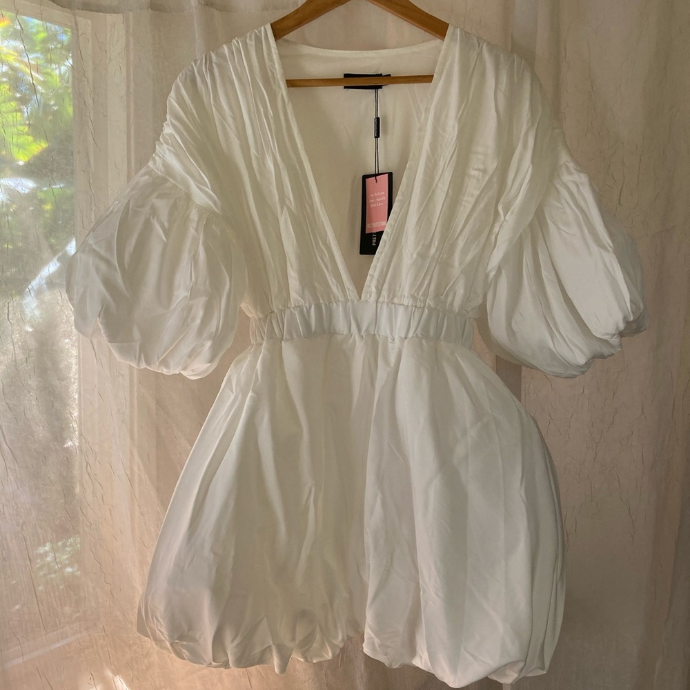 Puff sleeve baby doll dress